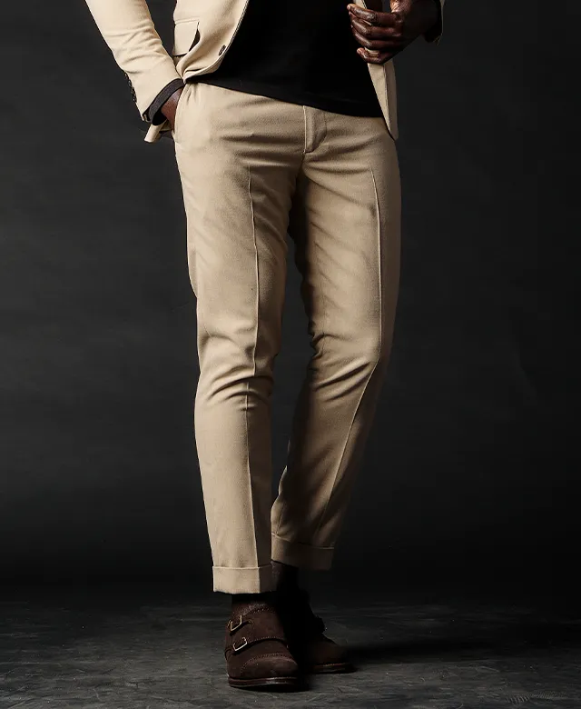 1PIU1UGUALE3 RIB TAPERED SLACKS