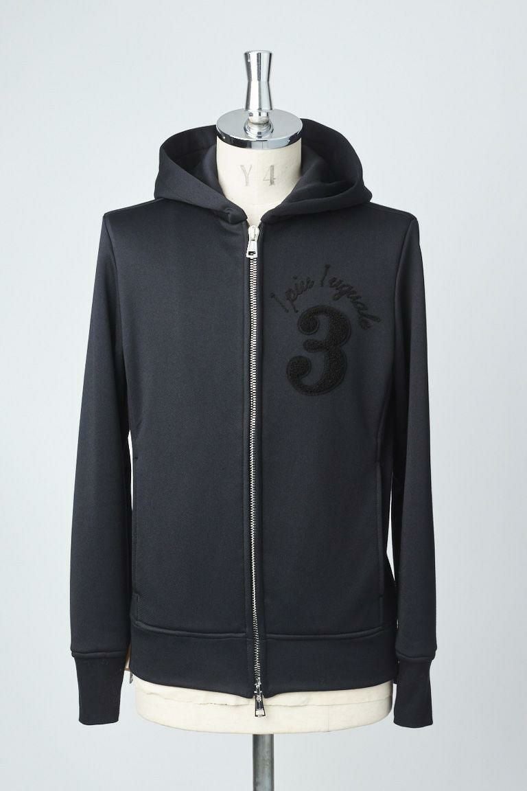 NEW ZIP UP MESH PARKA BORDER RIB［BLACK/WHITE］ | VATOMCE