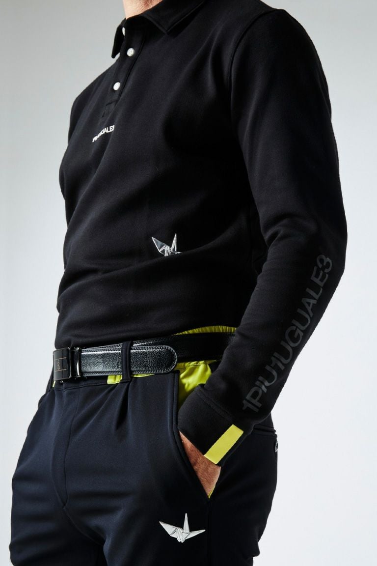 ★新品/定価4.4万★ 1PIU1UGUALE3 ADP ポロ 3 ブラック ADP L/S BACK LINE POLO ［BLACK］ | VATOMCE | 1PIU1UGUALE3正規店