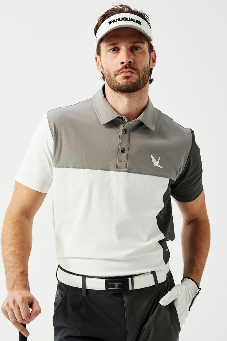 ADP S/S POLO CRAZY SIDE LOGO［L.GRAY/WHITE］ | VATOMCE
