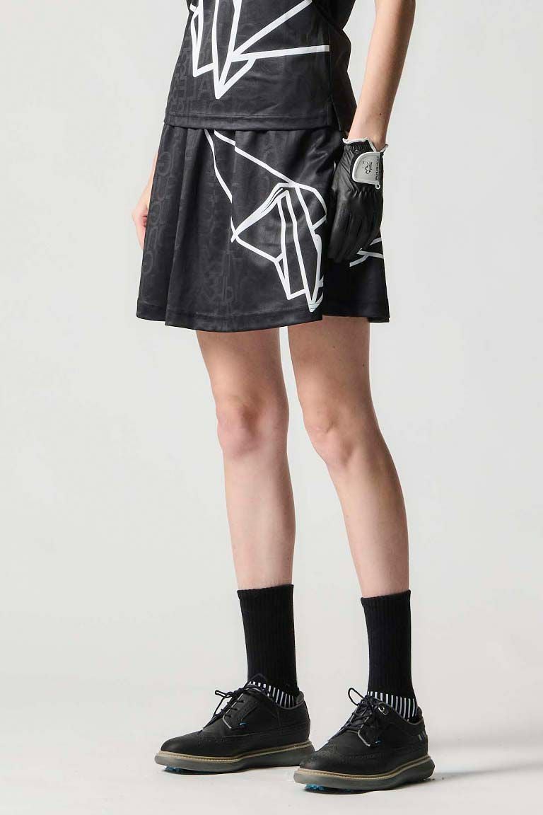 レディースウェア 1PIU1UGUALE3 GOLF BACK HEM PLEATS SKIRT LADIES' JACQUARD SKIRT［BLACK］ | VATOMCE | 1PIU1UGUALE3正規店