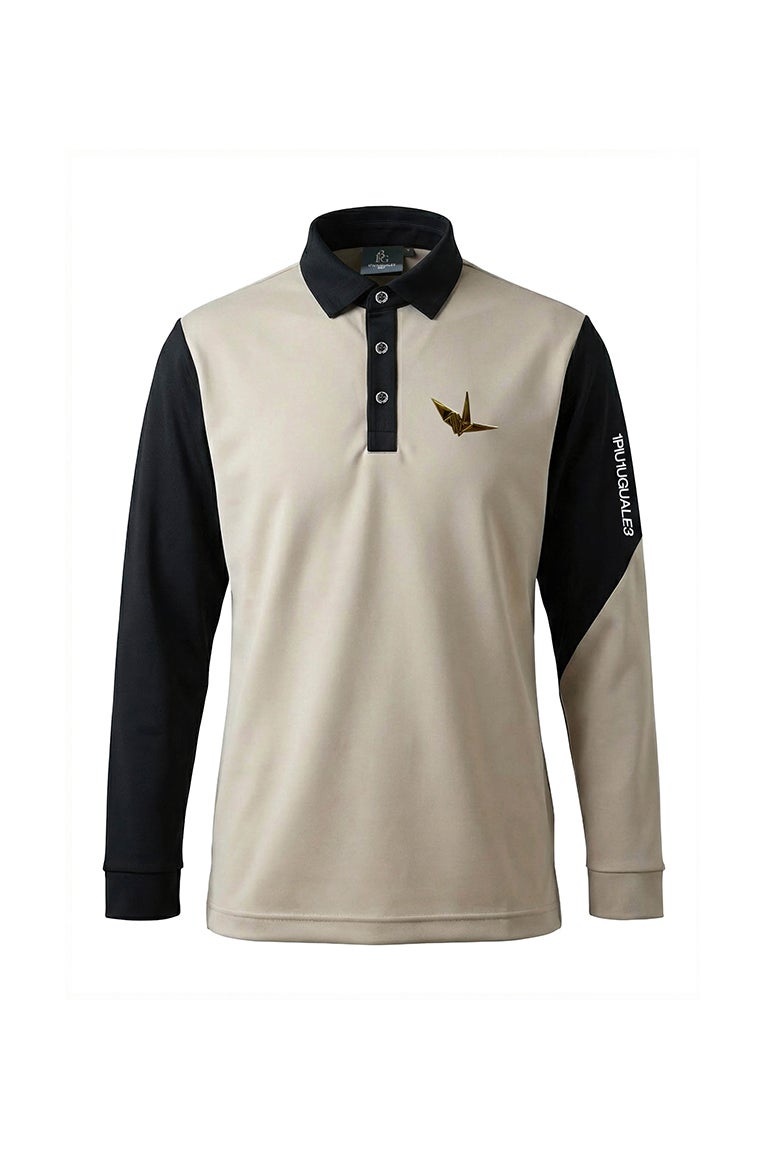 TWO-TONE LONG SLEEVE POLO［BEIGE］9月入荷予定 | VATOMCE