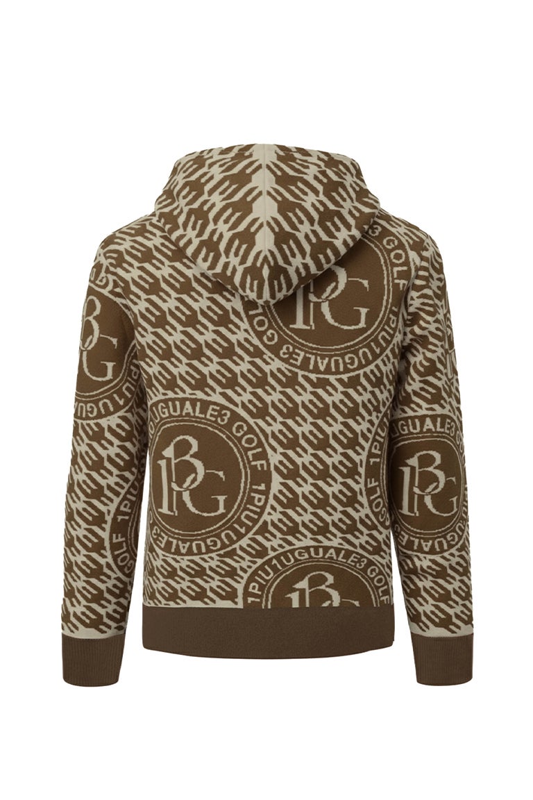 LADIES' BIRD IN CAGE JACQUARD KNIT HOODIE［BROWN］9月入荷予定