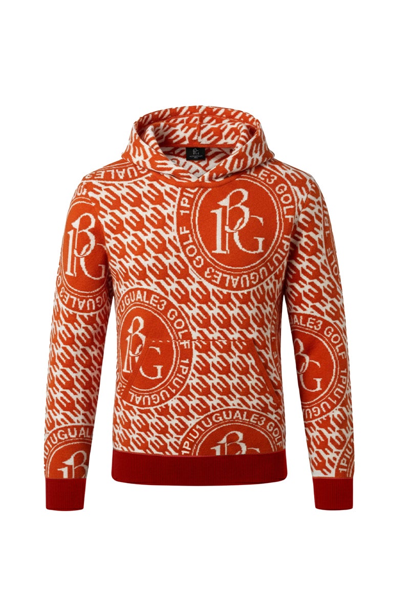 LADIES' BIRD IN CAGE JACQUARD KNIT HOODIE［ORANGE］9月入荷予定