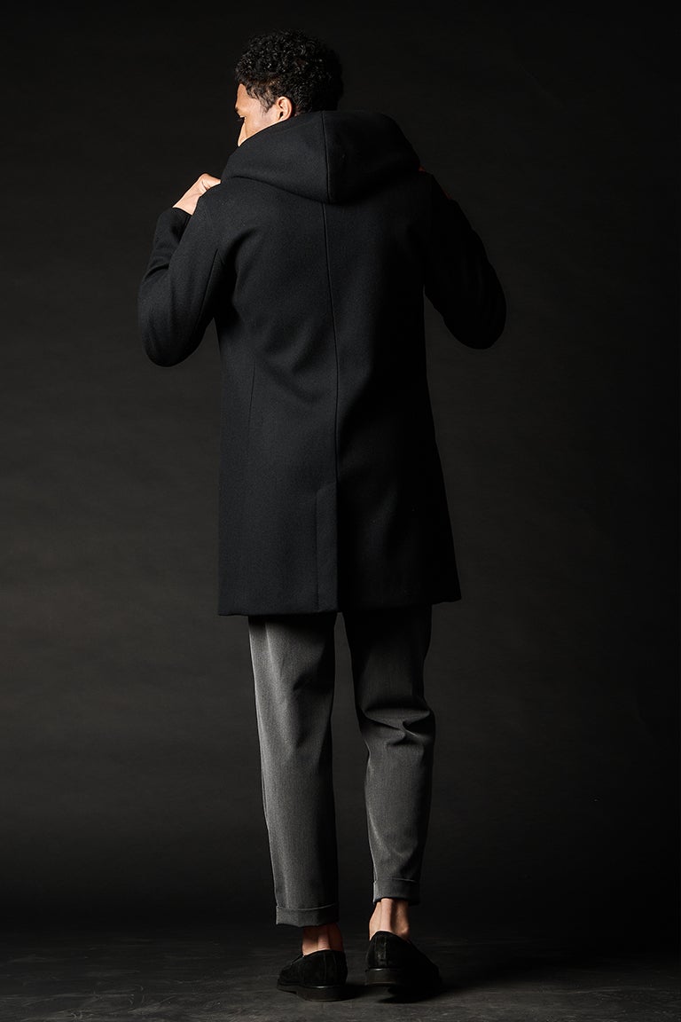 WRAP HOODED COAT［BLACK］11月入荷予定 | VATOMCE | 1PIU1UGUALE3正規店