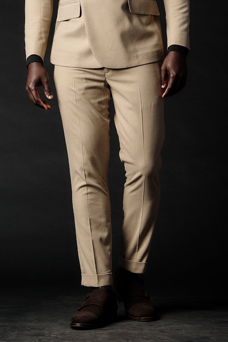 RIB TAPERED SLACKS［L.BEIGE］9月入荷予定 | VATOMCE | 1PIU1UGUALE3